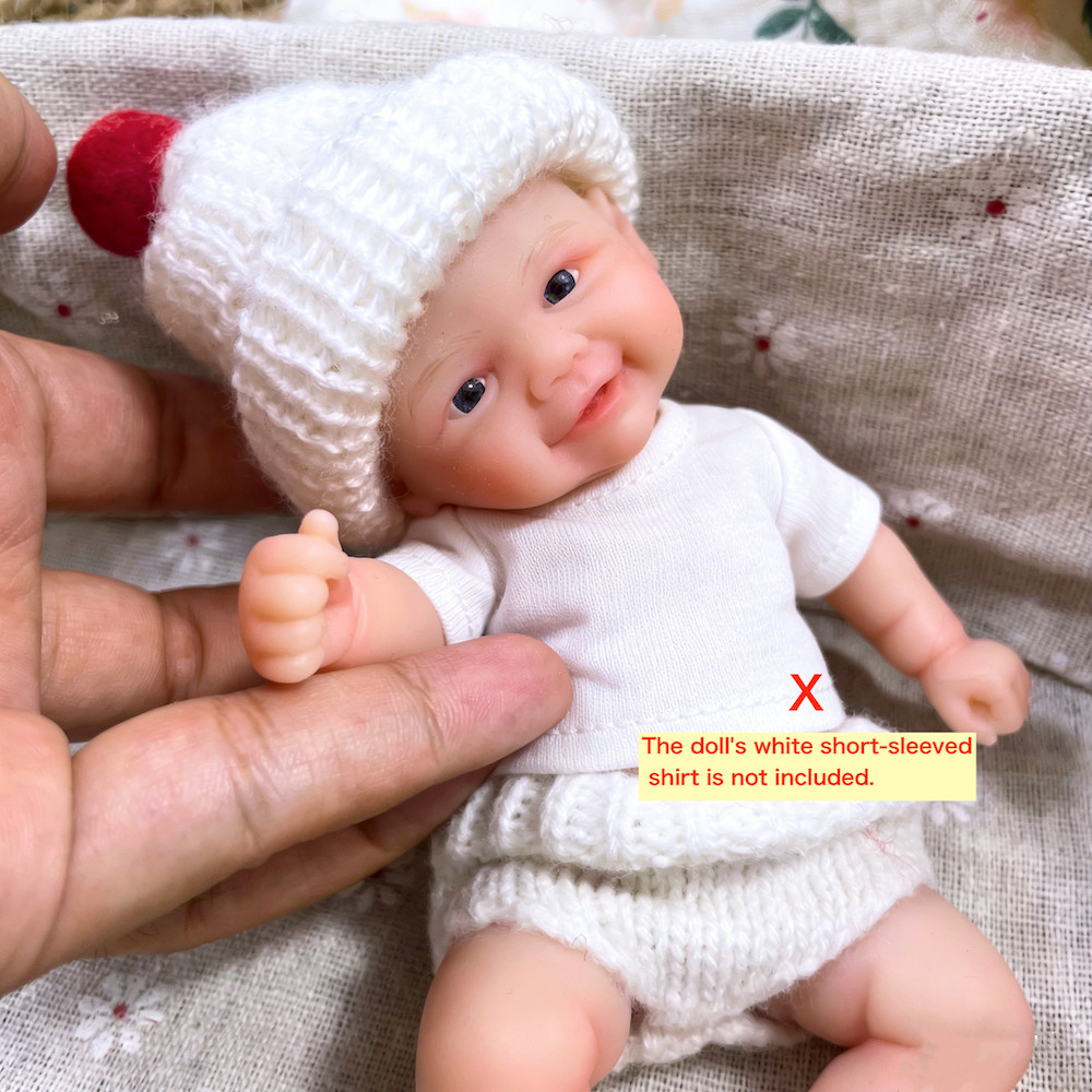 Mini 6 Inch 15CM Silicone Chubby Reborn Baby Doll Vivienne Full Soft Solid Silicone Doll Girl