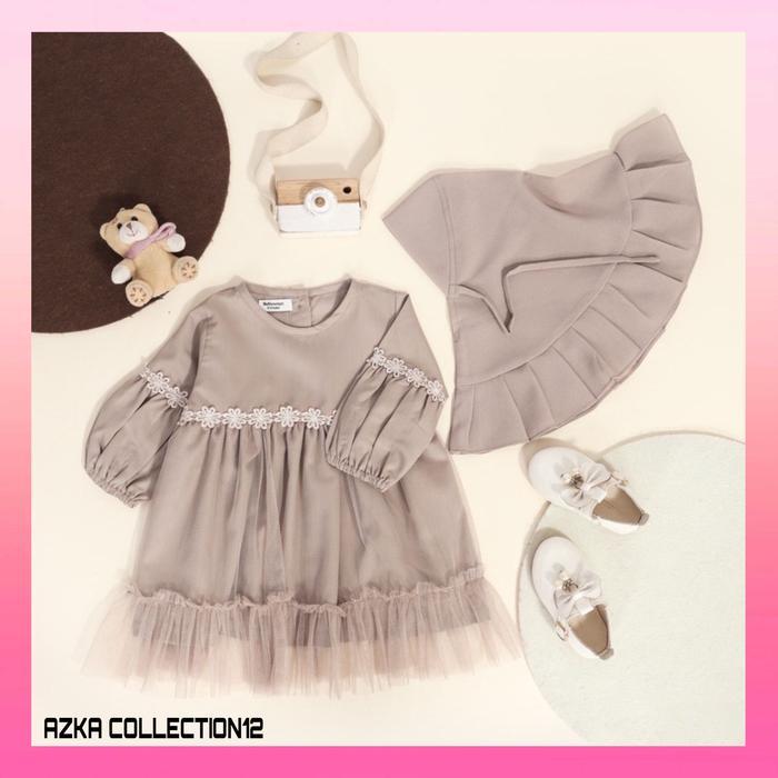 AZKA COLLECTION12 GAMIS BAYI 0-4 TAHUN Pakaian Anak Perempuan Baju Muslin Beby Gaun Pesta Tile Polos