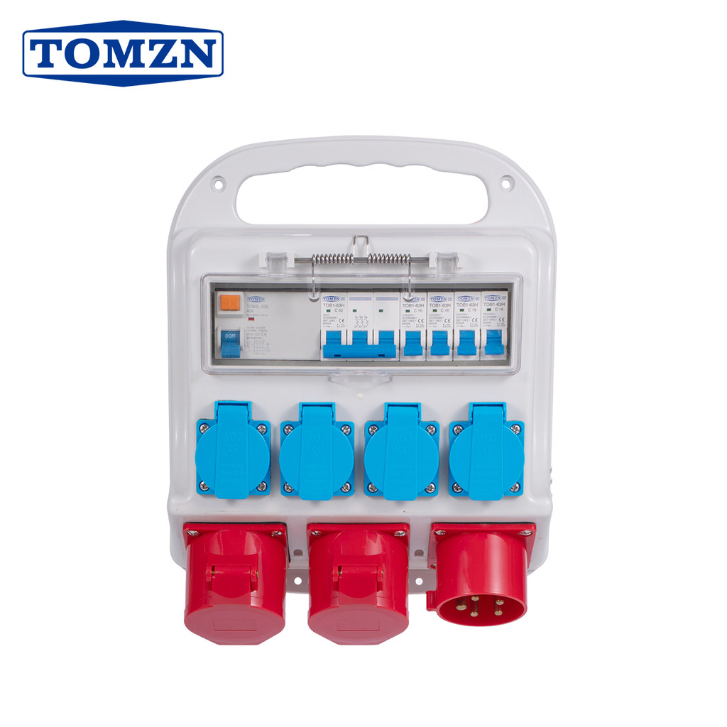 TOMZN Industrial Waterproof Socket Box Maintenance Power Temporary Construction Switch Outdoor