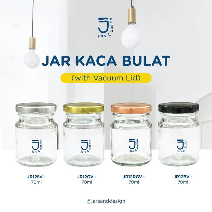 Jar Kaca Bulat 70ml Tutup Vacuum / Round Glass Jar 70ml Vacuum Lid