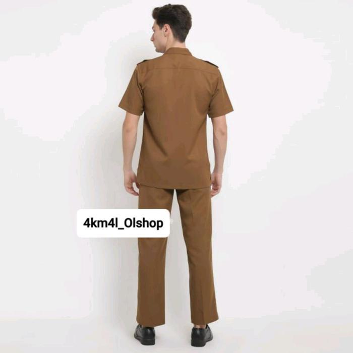 5654HGY Seragam PDH Safari Pria Kheki,Seragam Pemprov Safari Pria , Baju Dinas ASN,PNS,Pemda Safari