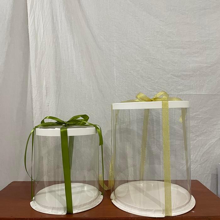 Promo Box Mika Kue Bulat Box Dus Kue Tinggi Transparant Mika Tabung Bulat Berkualitas