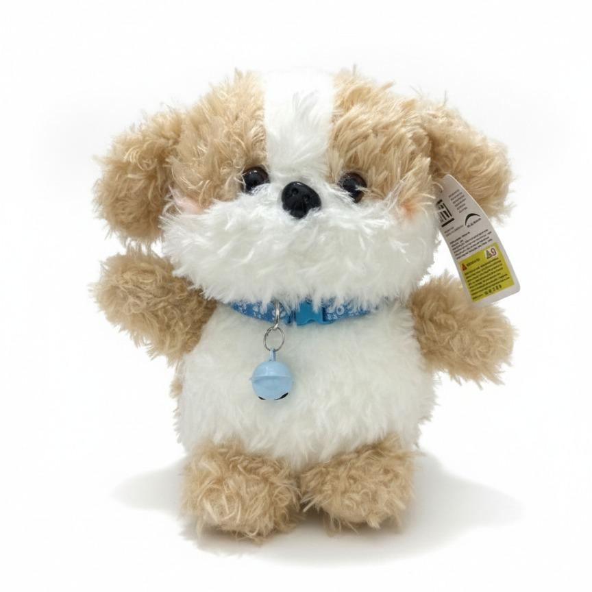 A278 Boneka Anjing Shih Tzu/Poodle Putih Cokelat