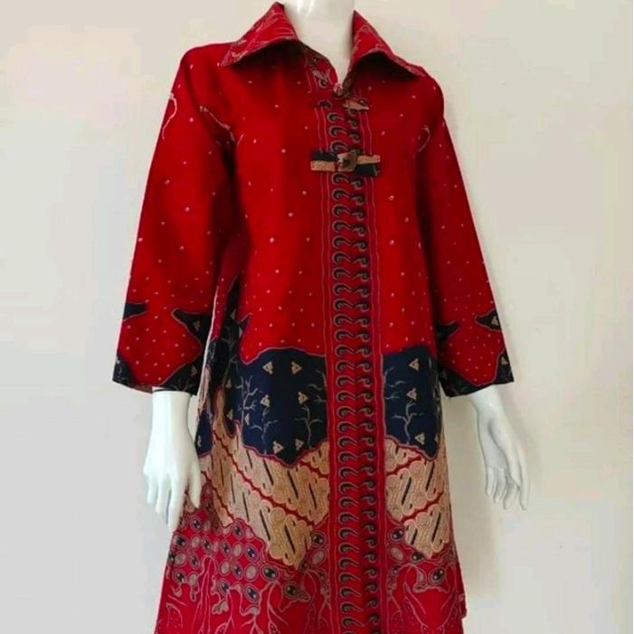 PREMIUM Tunik Mersina / Tunik Batik sragen / batik solo / dress / blouse / batik modern / batik