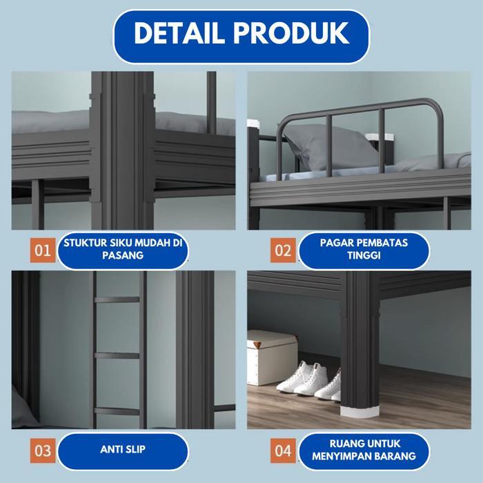 "New" [ TERLARIS ] Ranjang Tidur Tingkat Besi Tebal Anti Karat Dipan Kasur Tingkat Untuk Dewasa &