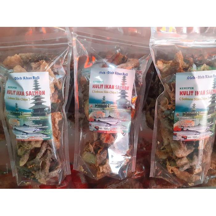 Promo KERIPIK KULIT IKAN SALMON/CRISPY SKIN SALMON OLEH-OLEH KHAS BALI 100GR
