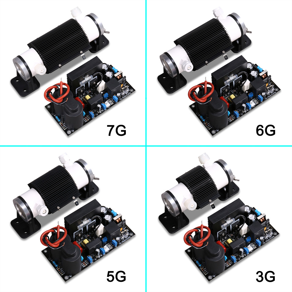 3g 5g 6g 7g ozonizer AC110V/220V DC12V/24V Generator Ozon Tabung Keramik dengan Potensiometer Pember