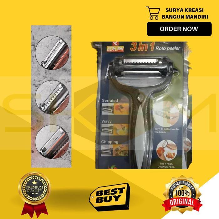 PEELER 3 IN 1 - ROTO PEELER 3 IN 1 - FRUIT SLICER - PENGUPAS KULIT BUAH - KUPASAN KULIT BUAH