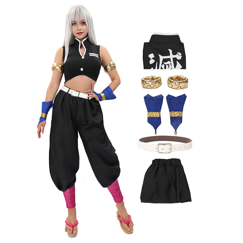 Dazcos Women'S Uzui Tengen Cosplay Costume Full Set With Armband Wrist Brace Gaiters For Halloween
