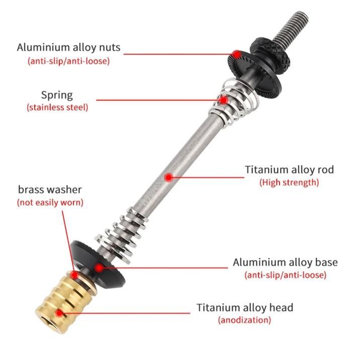 MUQZI TITANIUM QR QUICK RELEASE SEPEDA SKEWER AS HUB SEPEDA LIPAT MTB ROADBIKE