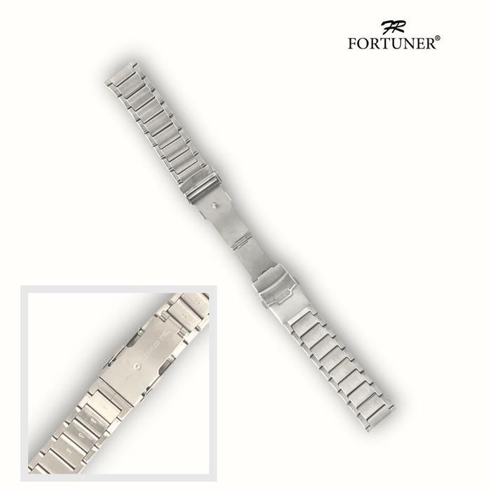 FORTUNER RANTAI JAM TANGAN STAINLESS STEEL UKURAN 22 24 26 MM PANJANG 19CM SILVER HITAM TANPA LOGO