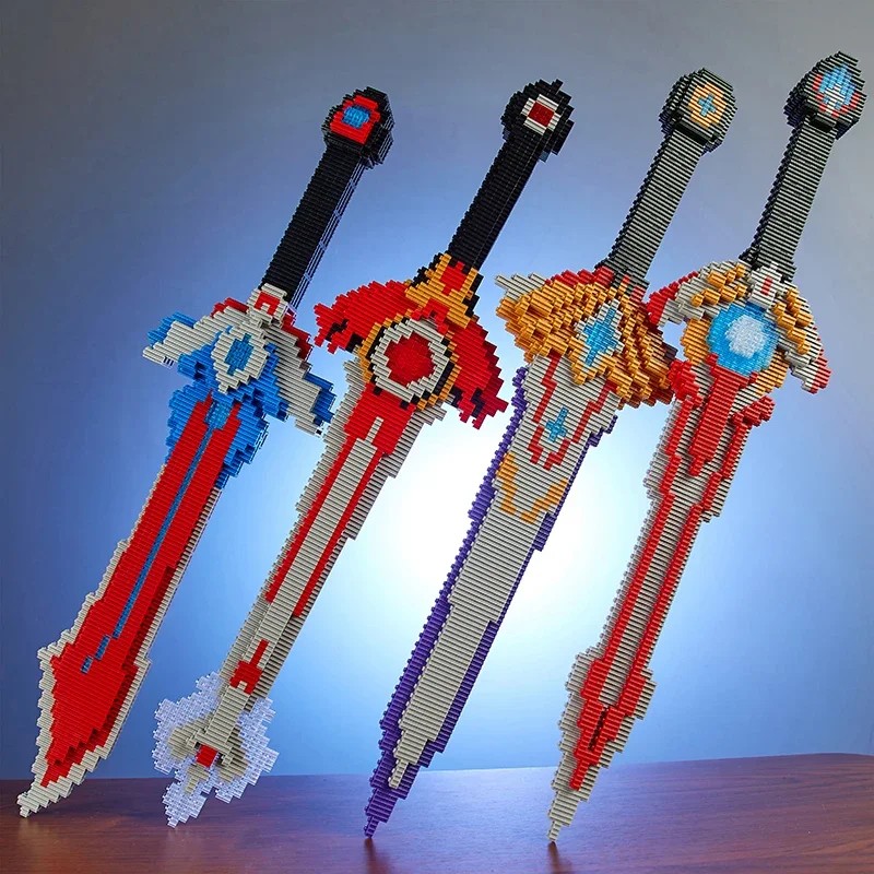 Sword Building Block Toy Model Cosplay Simulation Sword Assembled Toys Ninja Knife Weapon Bricks