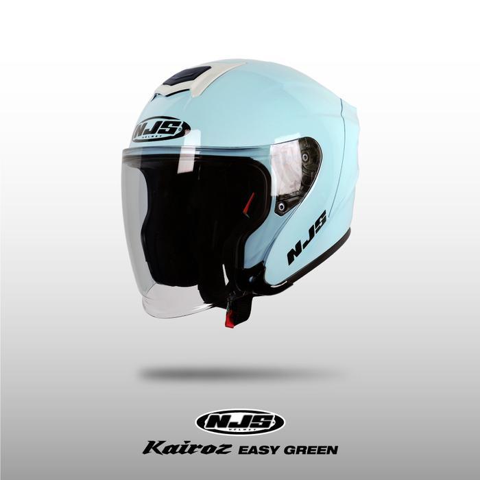 NJS KAIROZ V1 EASY GREEN Solid - Helm Half Face MICROLOCK Kairoz Polos Kairoz Ori NJS Ori SNI
