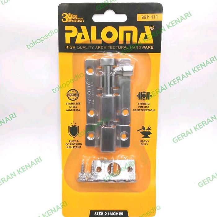 PALOMA BBP 411 KUNCI GRENDEL PINTU SELOT KUNCI JENDELA SLOT KUNCI PINTU 2 INCH STAINLESS STEEL