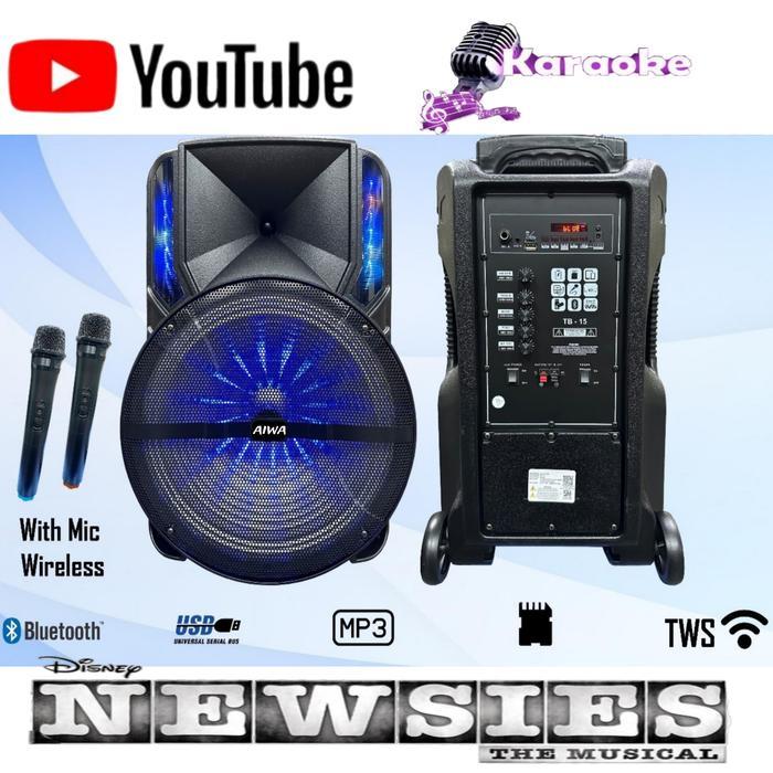 Speaker Portable Wireless Aiwa Elegant 15 Bluetooth 15 inch   harga Te - Aiwa TR 115