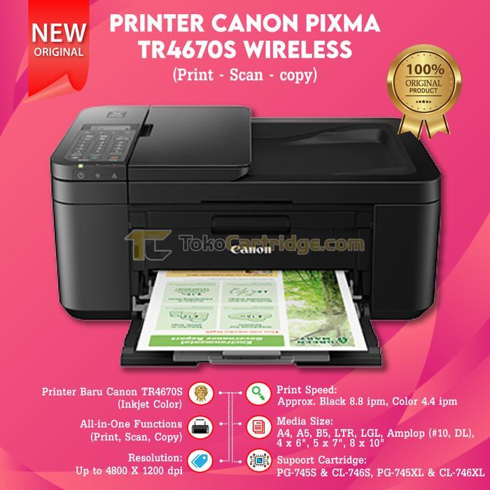 Canon Pixma Tr4570S / Tr 4570 S Wifi Duplex All-In-One Printer + Adf