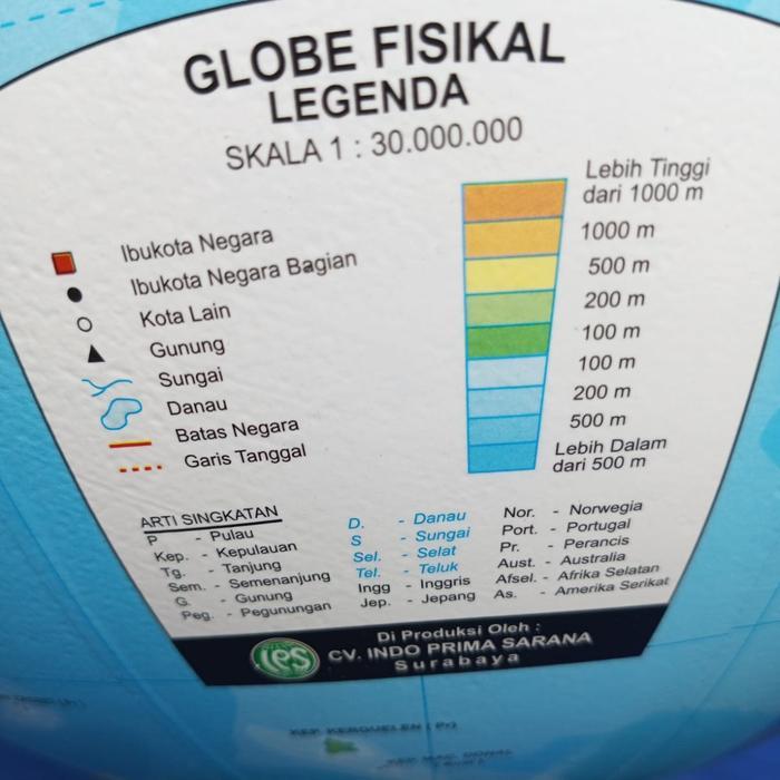 GLOBE BOLA DUNIA BESAR DIAMETER 42,5CM