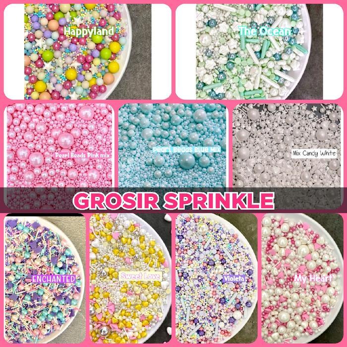 Grosir Edible sprinkle manik-manik hiasan kue isi 12pcs