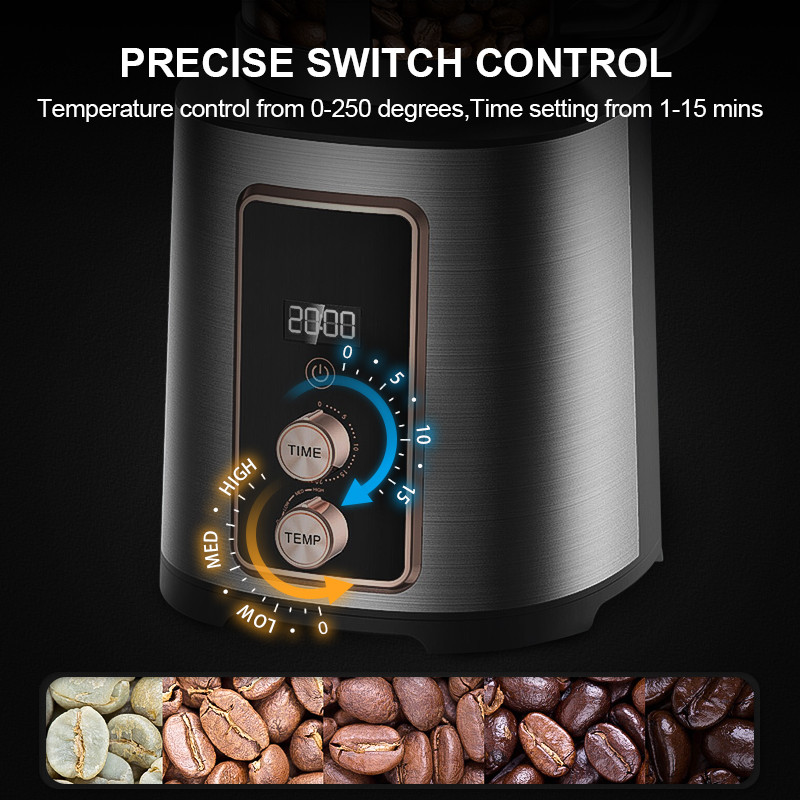 New 220V Electric Household Air Roaster Coffee Machine Home Coffee Bean Roaster Temperature Control