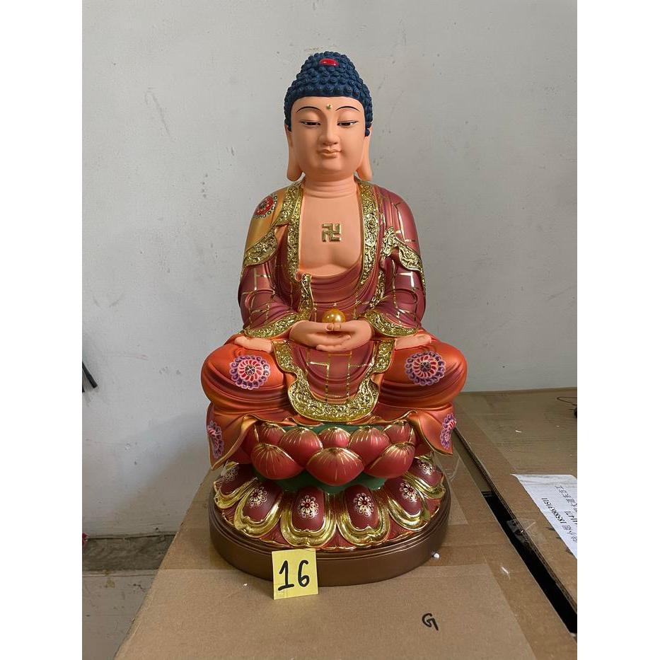 Patung Buddha amitabha sakyamuni 16 inch fiber