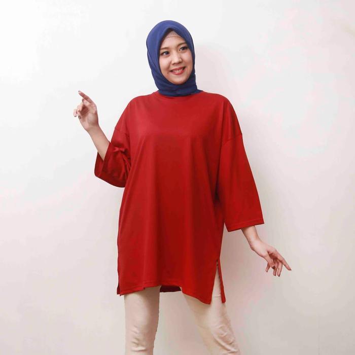 "New" Oversized Blouse Hijab - Kaos Oversize Polos Hijab / Kaos Lengan Panjang Wanita / Kaos Jumbo /