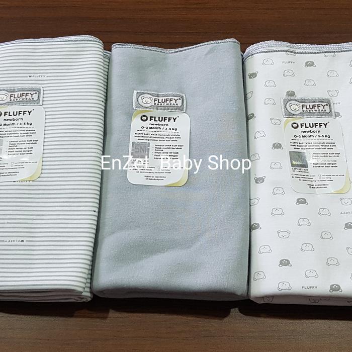 Bedong Bayi Seri Abu / Grey 3Pcs / Bedong Baby Fluffy / Sni