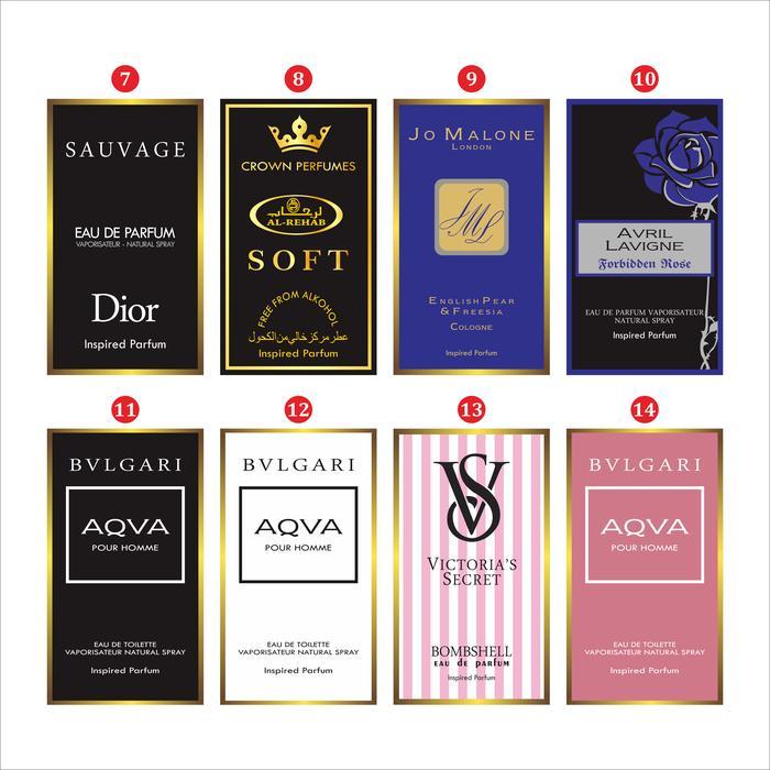 "New" Label parfum / stiker parfum / sticker label custom / sticker A3+