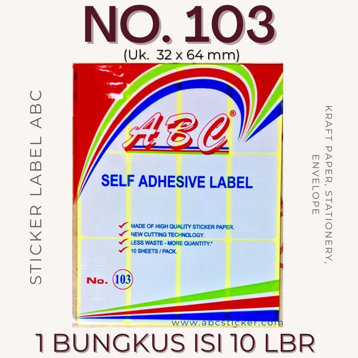"New" Label Undangan / Sticker Label 103 ABC ( Self Adhesive )