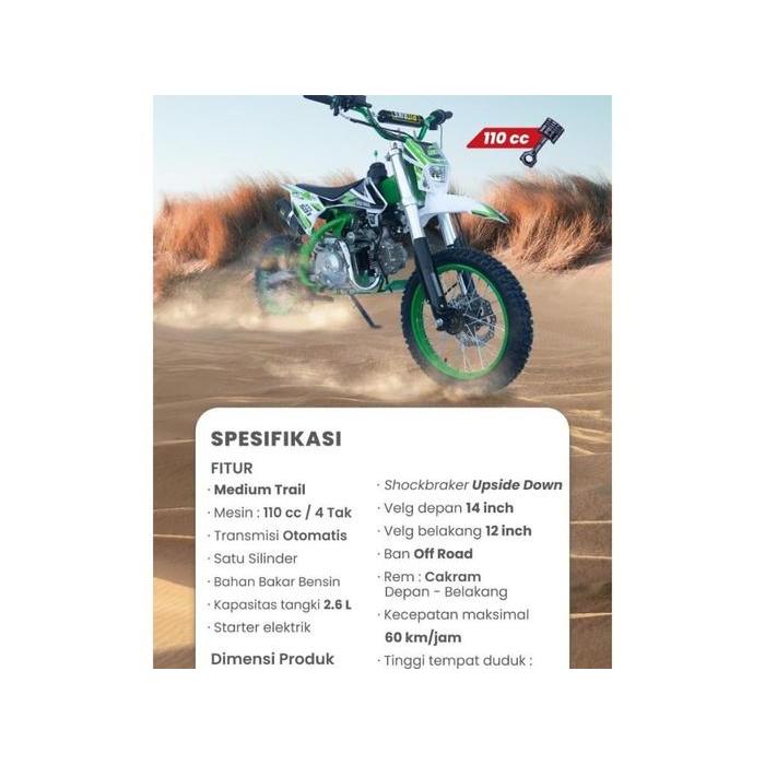 Motor Trail Anak - PMB Motor Bensin 501 110cc/4Tak | Kapasitas Tangki 2.6L | UTX-501 - GREEN