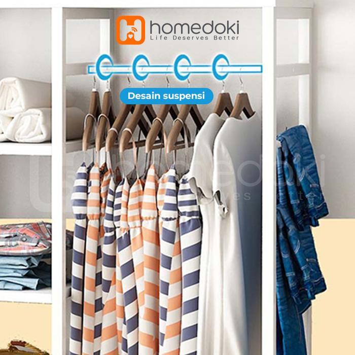 Homedoki Rak Baju Gantung / Stand Hanger / Rak Baju / Rak Pakaian / Rak Gantung Baju Kayu Besi