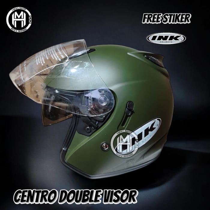 "New" HELM DOUBLE VISOR CENTRO FREE STICKER BUKAN INK ORI Motorcycle