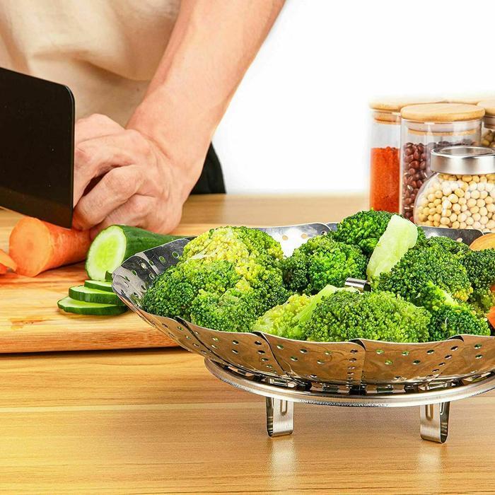 TATAKAN KUKUSAN PANCI Stainless Steel Steamer Alat Panci Kukus Dimsum Lipat Besar Anti Karat