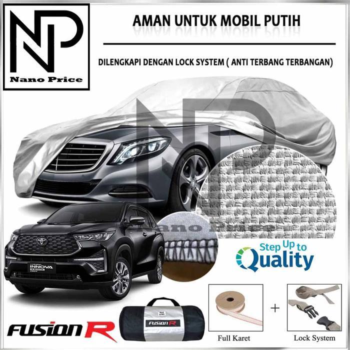 Cover Mobil / Sarung Mobil Innova Zenix Merk Fusion R / Cover Mobil Putih Innova Zenix