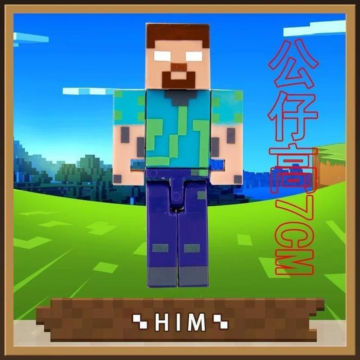 Minecraft Figure Minicraft 4-10 / 1 Pcs / Topper Kue. Bisa Digerakkan Dan Dimainkan. Pajangan.