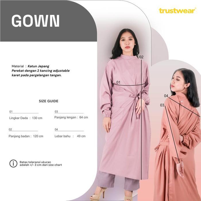 Trustwear - Ellie Surgical Gown / Gaun Operasi / Gaun Ok Dokter / Perawat Terlaris