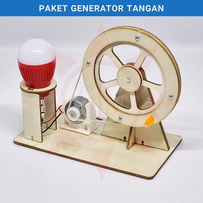 Paket Generator / Pembangkit Listrik Tangan / Engkol DIY / Prakarya