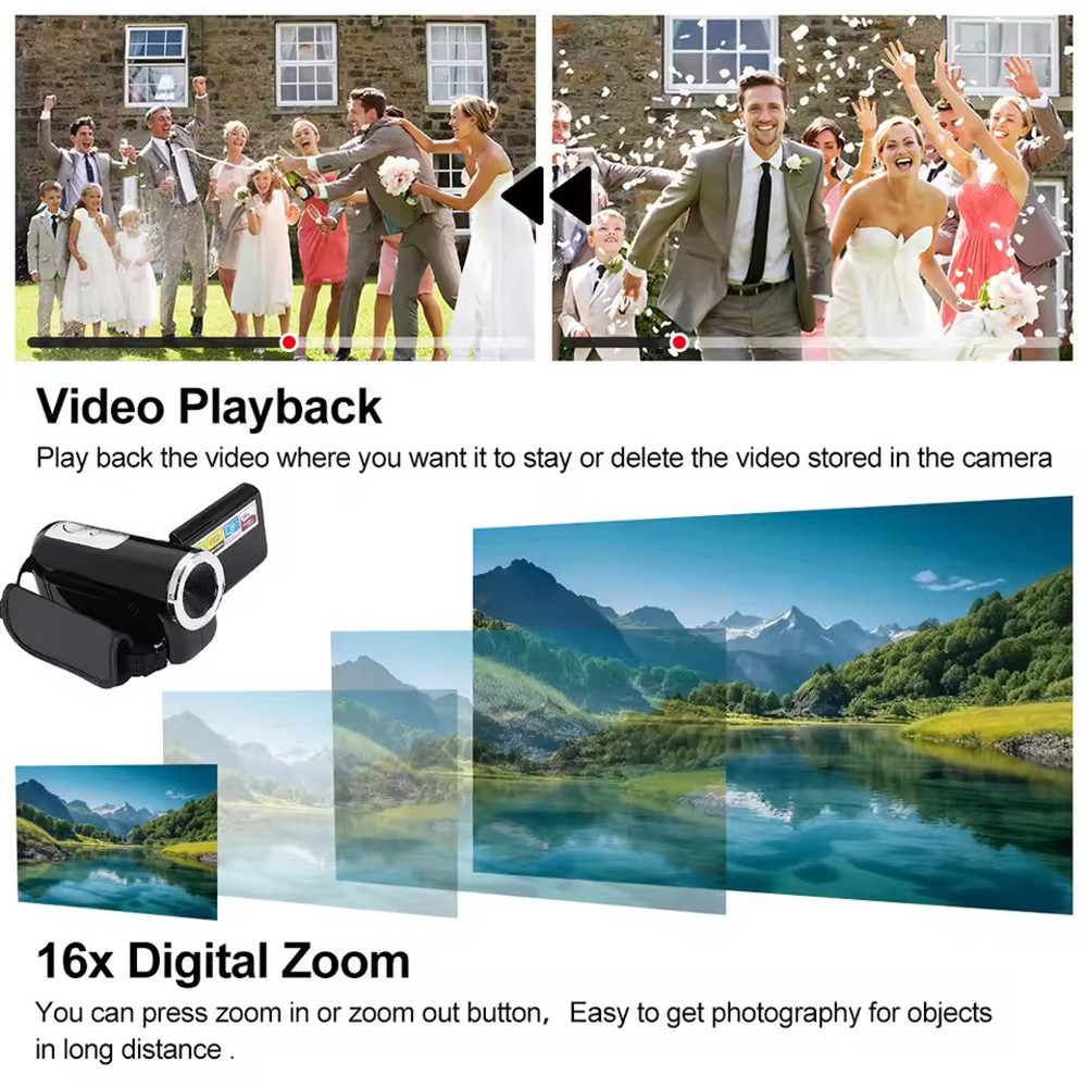2026HD Camera 1080P 16MP Digital Camera Recorder HD Video Camcorder