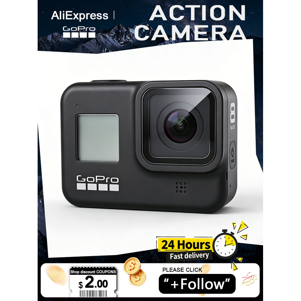 NEW GoPro HERO8 Black Action Camera Go Pro 8 HERO Camera GoPro 4K Camera HERO 8 Digital camera (Eco