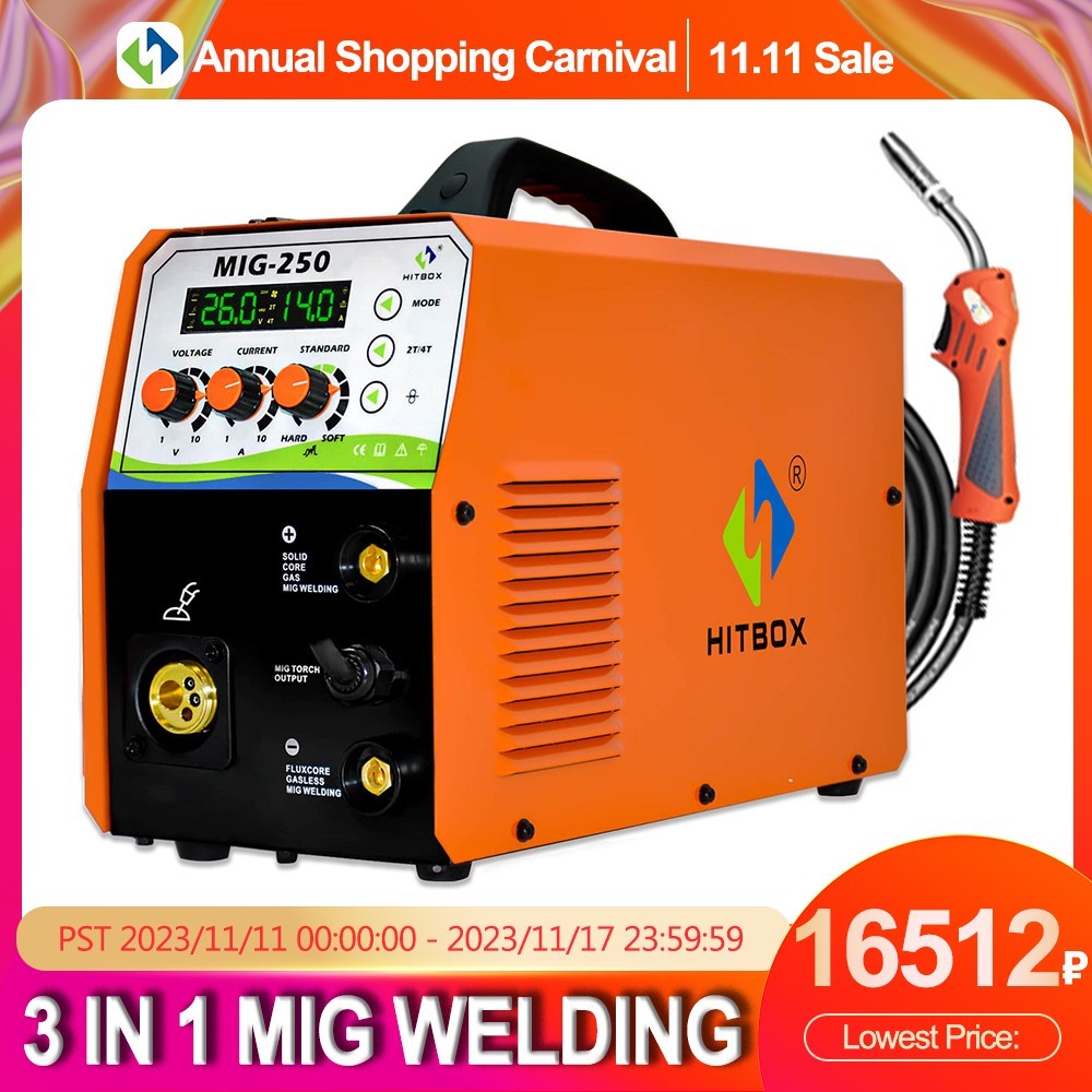 Mesin Las Semi-otomatis HITBOX MIG-250 3 In 1Tig Mig Mini Mesin Las Inverter Tukang Las