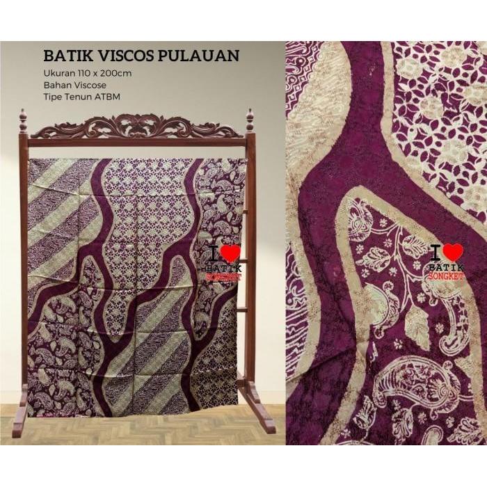 VISCOS PULOAN 3 DIMENSI MOTIF 2 VISCOSE VISKOS KAIN BATIK SOGAN HITAM