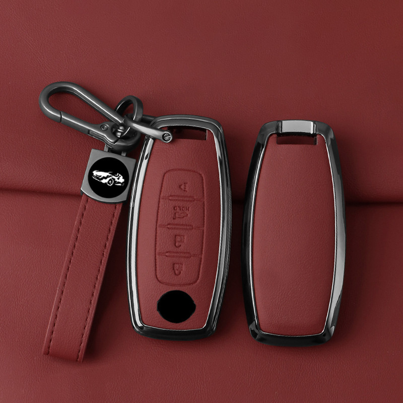 Zinc Alloy Leather Car Key Case Protection Shell Cover for Nissan Juke 2023 X-trail T33 Qasqhai J12