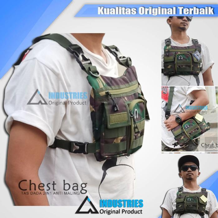Rompi Berburu Camo Loreng Army Waterproof Model Tas Dada Anti Air