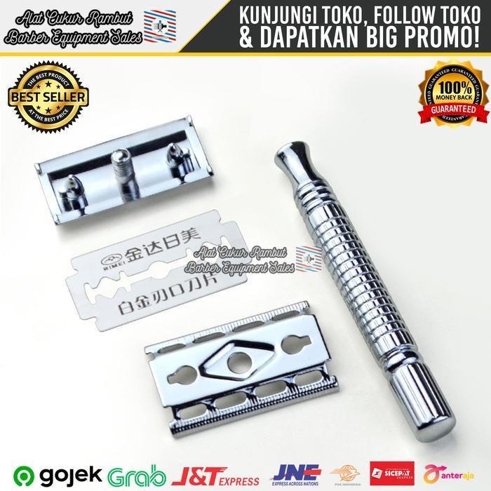 Razor / Pisau Cukur Model Jadul Isi Ulang Silet Rimei Jenggot Steel