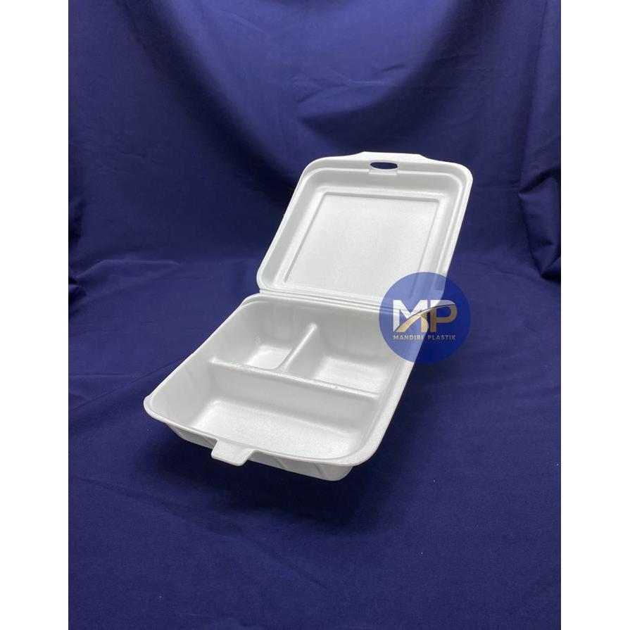 Sterofoam KOTAK SEKAT KCS 3/ Kotak Foam Gabus Nasi KCS -100pcs