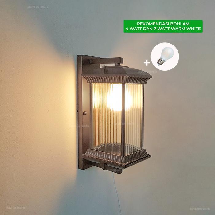 Lampu Dinding outdoor Kaca Kristal Authentic lampu taman waterproof