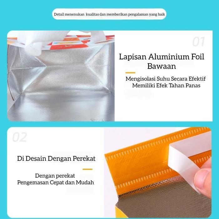 Tas Thermal Cooler Bag / Cooler Bag Aluminium Foil Thermal / Tas Bekal Makanan Anti Air Tahan Panas