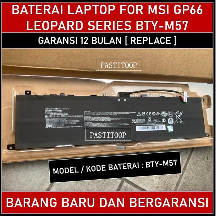 BERGARANSI Baterai Batre Laptop MSI GP66 Leopard BTY M57 Series