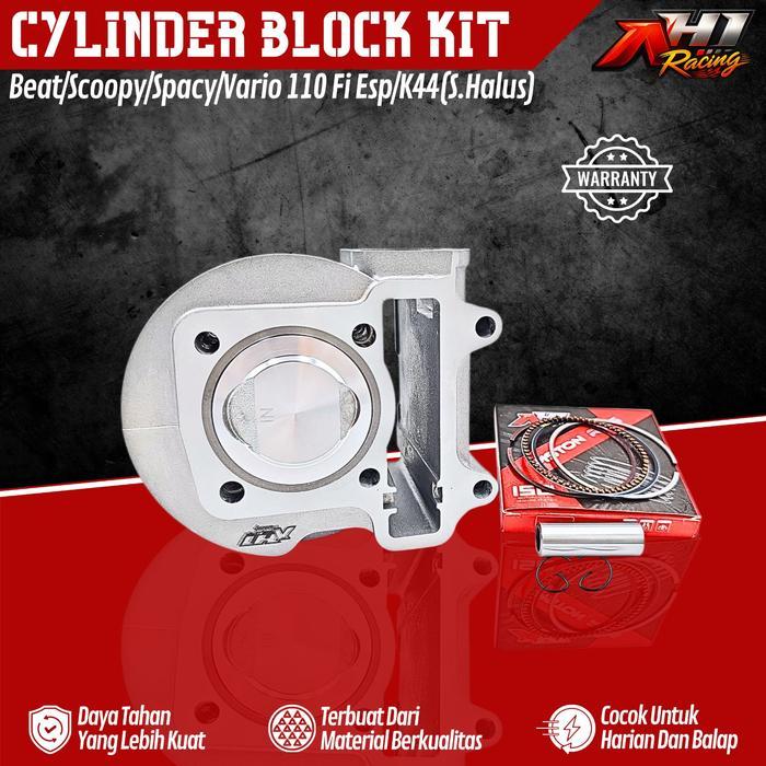 Blok Seher Boring Block Ah1 Racing 53 Mm 54.5 Mm Beat Pop -Beat Esp (Stater Halus) -Scoopy Esp