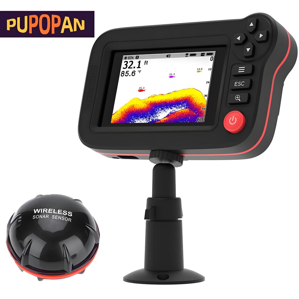 PUPOPAN Smart Fish Finder - Portable Fish Finder and Depth Finder For Recreational Fishing From