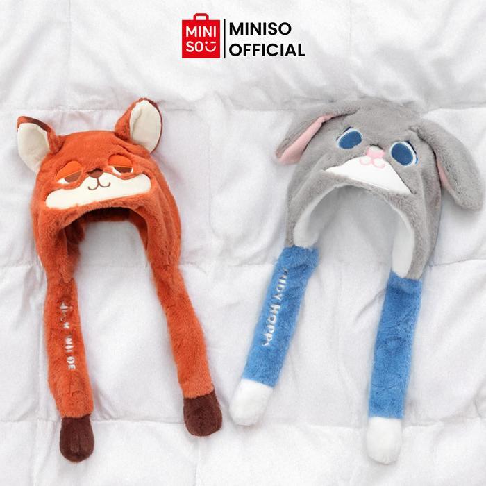 MINISO X Disney Zootopia Collection Hat with Moving Ears Topi Lucu Karakter Zootopia Bahan Lembut